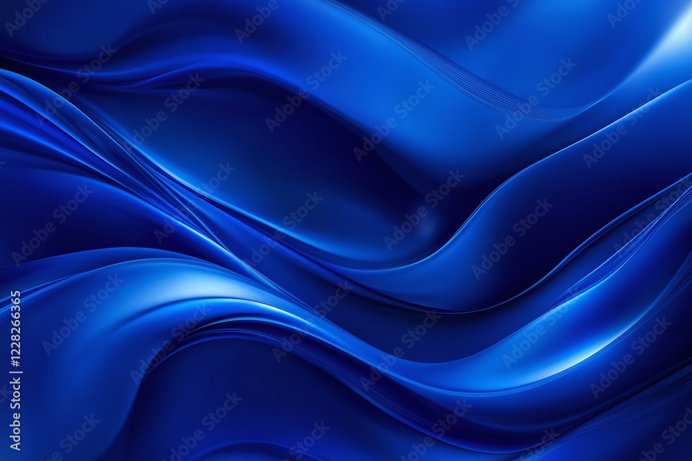 Elegant Blue Fabric with Flowing Silk Waves, Soft Drapery, and Abstract Minimalist Texture in a Luxurious Modern Design Elegant Blue Fabric with Flowing Silk Waves, Soft Drapery, and Abstract Minimalist Texture in a Luxurious Modern Design