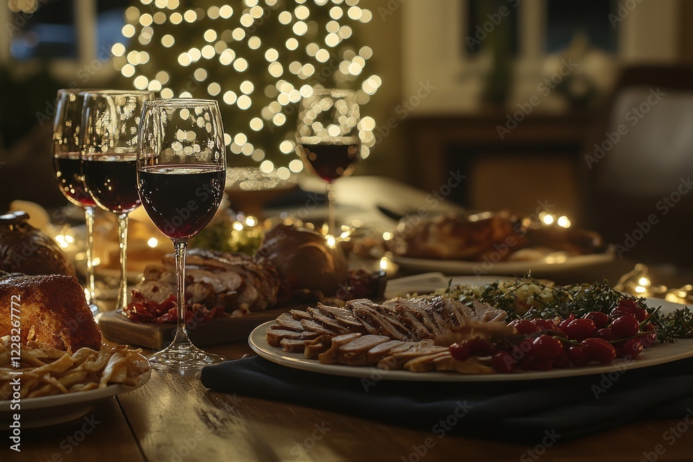 Christmas Dinner Feast: A Warm & Festive Table Setting Christmas Dinner Feast: A Warm & Festive Table Setting