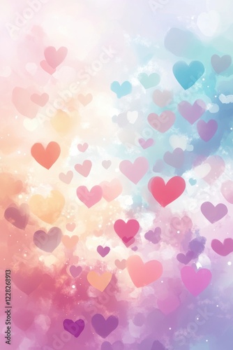 Valentine’s Day greeting card background template with heart shape