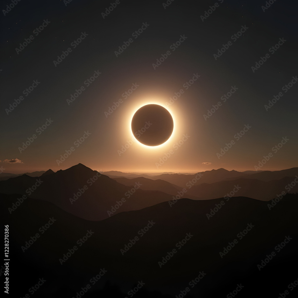 Fototapeta premium eclipse in the mountains