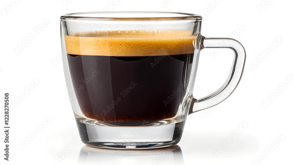 cup of coffee espresso black background with 