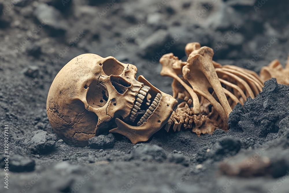 Ancient human remains lie preserved in volcanic ash from a catastrophic event Ancient human remains lie preserved in volcanic ash from a catastrophic event