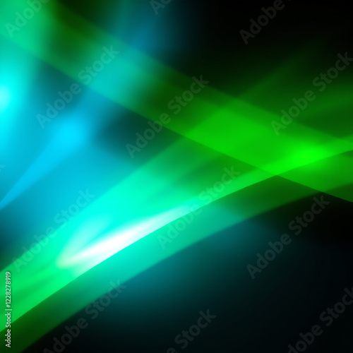 Abstract Green and Teal Light Waves with a Modern Aesthetic