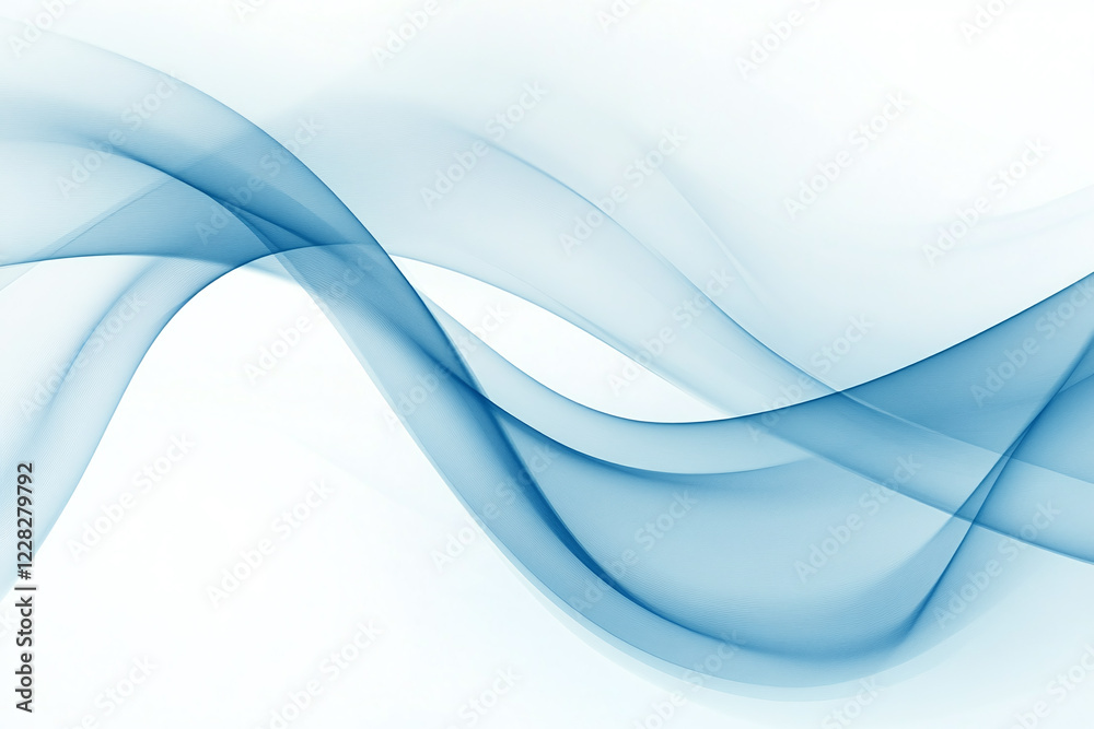 Fototapeta premium Flowing Blue Abstract Waves with Smooth Gradients and Elegant Curves, Modern Digital Design Featuring Cool Tones and Dynamic Fluid Motion