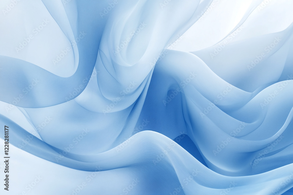 Fototapeta premium Flowing Blue Abstract Waves with Smooth Gradients and Elegant Curves, Modern Digital Design Featuring Cool Tones and Dynamic Fluid Motion