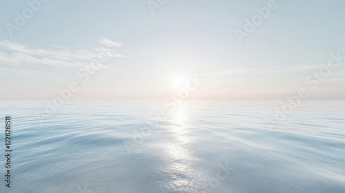 Wallpaper Mural Serene sunrise over calm ocean waters, reflecting soft light with gentle waves in the background Torontodigital.ca