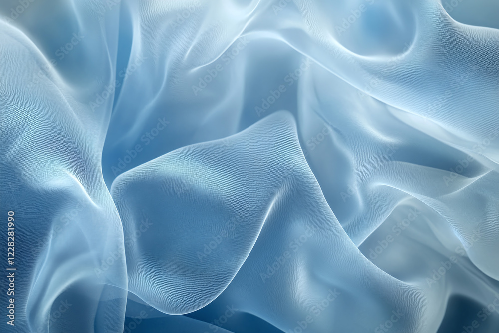 Fototapeta premium Flowing Blue Abstract Waves with Smooth Gradients and Elegant Curves, Modern Digital Design Featuring Cool Tones and Dynamic Fluid Motion