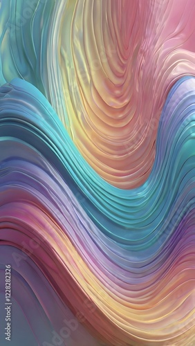 futuristic pastel iridescent faded wave background