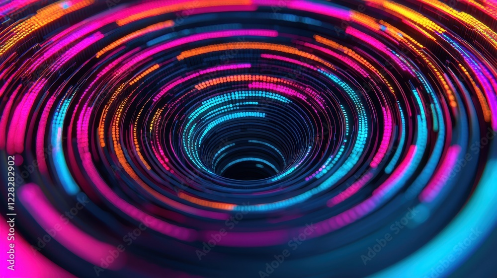 Swirling Neon Colors in Spiral Pattern with Dynamic Motion Effect Swirling Neon Colors in Spiral Pattern with Dynamic Motion Effect
