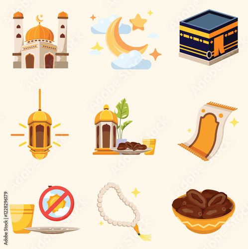 Ramadan kareem elements illustrations