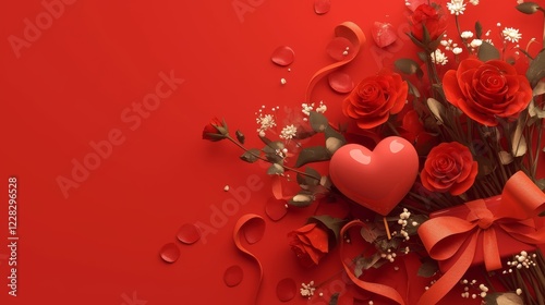 Valentine's Day Flower and Rose Gift Background photo