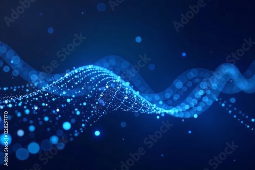 Blue dots move in zigzag lines with dynamic energy, motion, visual effects, dynamics
