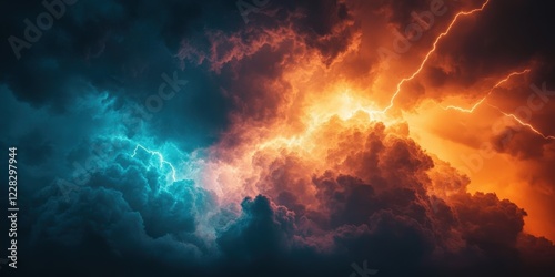 Wallpaper Mural Dramatic lightning storm sky nature atmospheric conditions aerial view natural phenomenon Torontodigital.ca