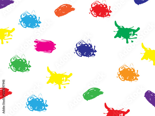 blot doodle rainbow pattern colorful