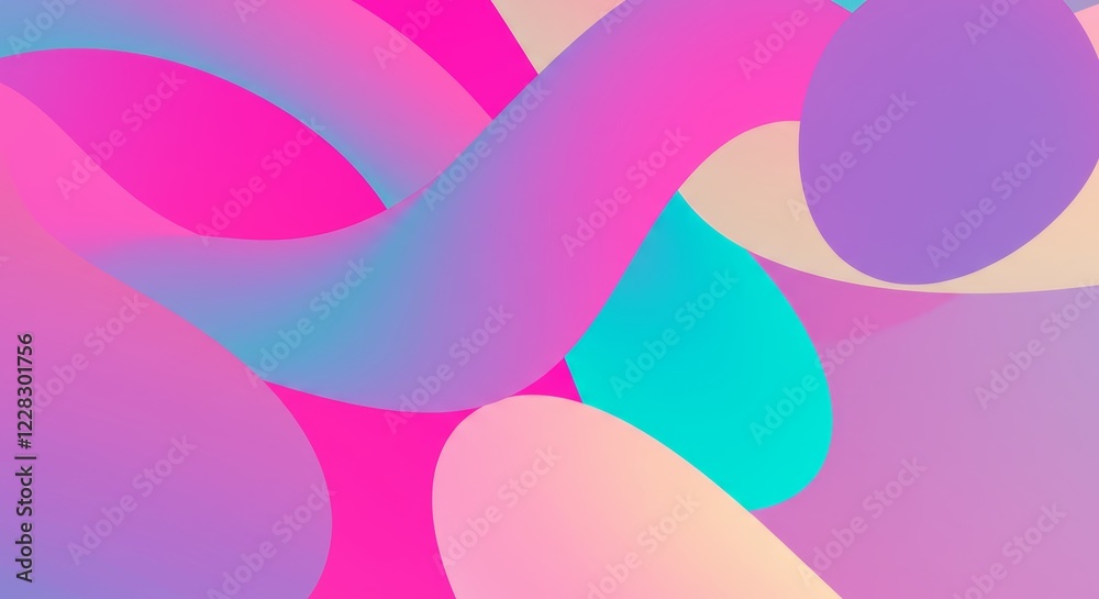 Abstract Flowing Forms: Vivid, vibrant swirls of pink, purple, and teal create a dynamic and visually striking abstract artwork. Abstract Flowing Forms: Vivid, vibrant swirls of pink, purple, and teal create a dynamic and visually striking abstract artwork.