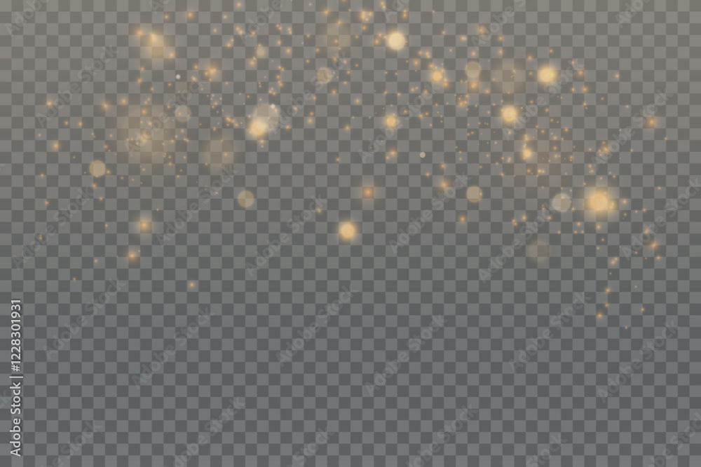 Light effect with lots of shiny shimmering particles isolated on transparent background. Vector star cloud with dust. Light effect with lots of shiny shimmering particles isolated on transparent background. Vector star cloud with dust.