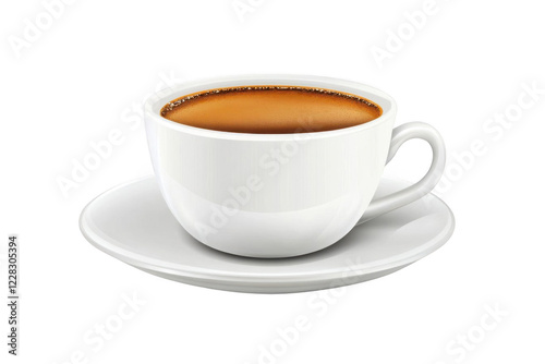 Wallpaper Mural White Coffee Cup Sits on Saucer, Aromatic Beverage, Morning Ritual Concept Torontodigital.ca