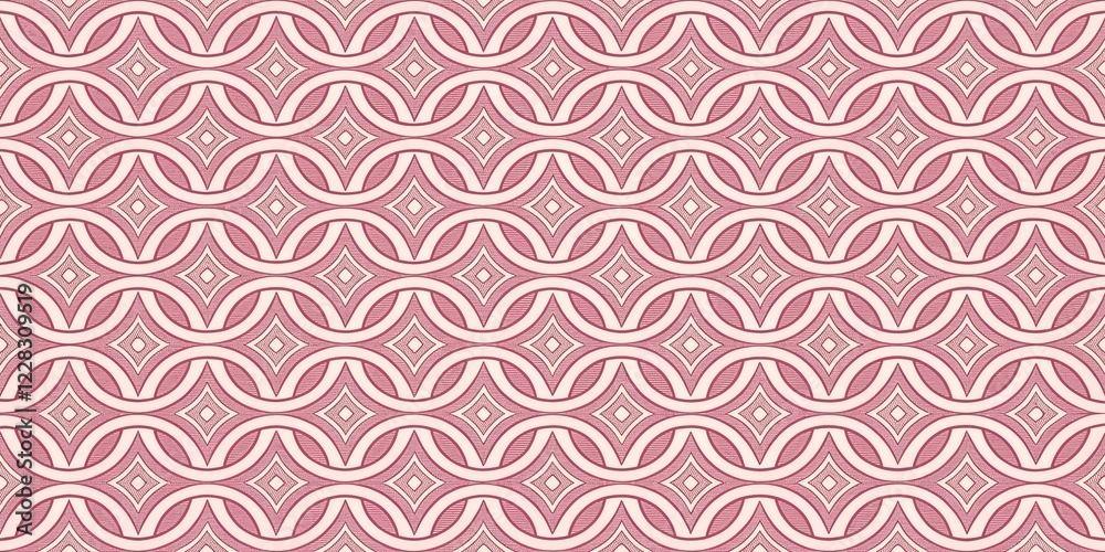 Pink Abstract Curve Geometric Pattern Background - Cute Repeating Design Pink Abstract Curve Geometric Pattern Background - Cute Repeating Design