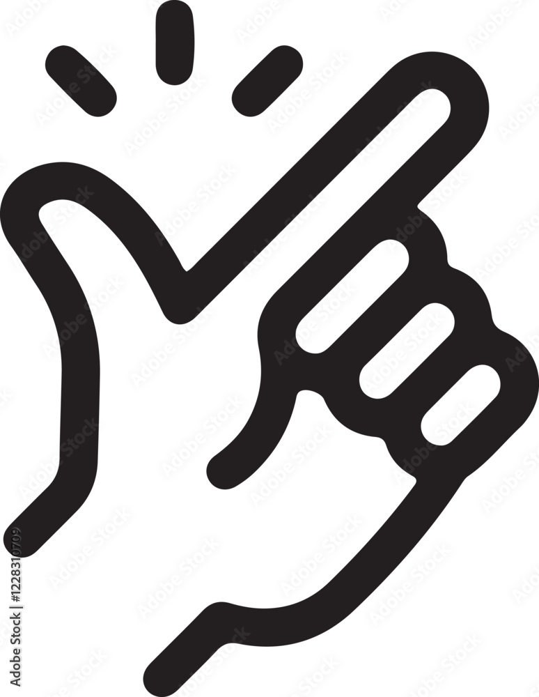 The illustration of a hand snapping its fingers The illustration of a hand snapping its fingers