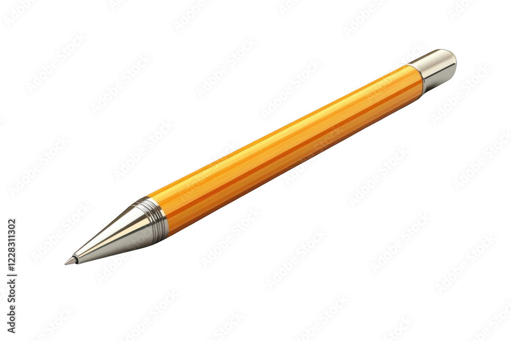 Orange Pen Creates Lines Smoothly on Paper, Writing Instrument Concept Orange Pen Creates Lines Smoothly on Paper, Writing Instrument Concept