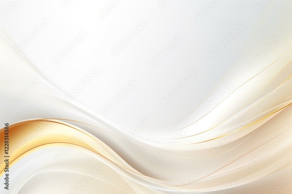 Fototapeta premium Elegant ivory frame with golden foliage and fine curves