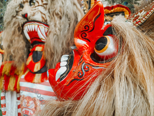 Bujang Ganong mask. Reog mask, Reog Ponorogo is Indonesian traditional dance . photo