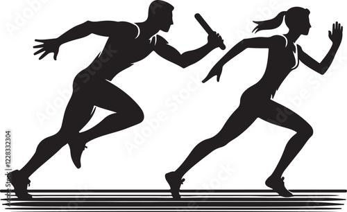 silhouette of elite athletes