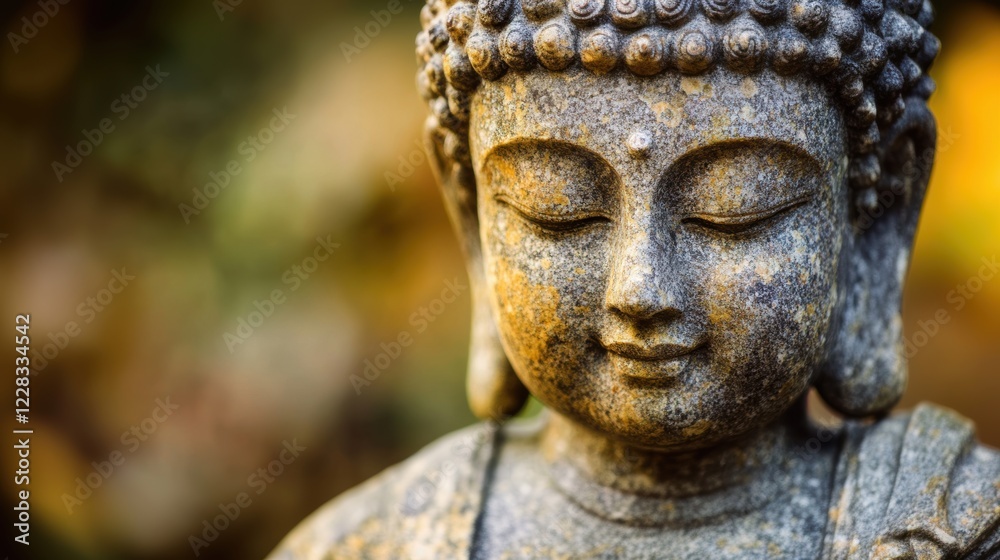 Buddha statue with tranquil background for meditation