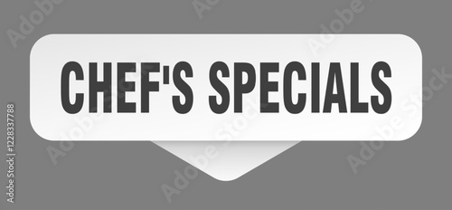 chef's specials sticker. chef's specials sign isolated on gray background