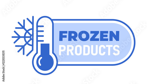 Frozen products label design. Vector illustration