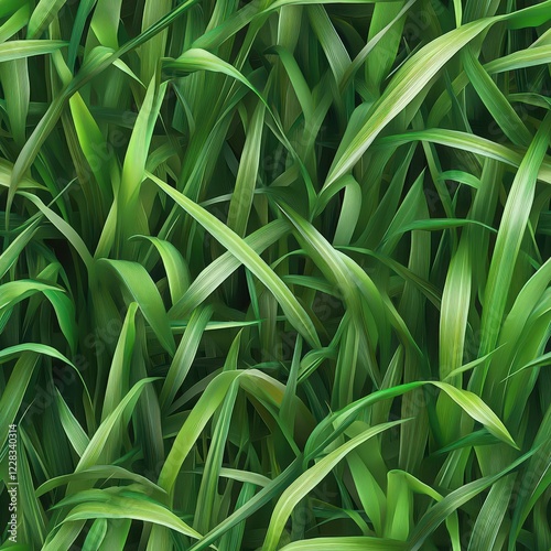 Seamless Green Grass Texture Background with Vibrant Nature Elements photo