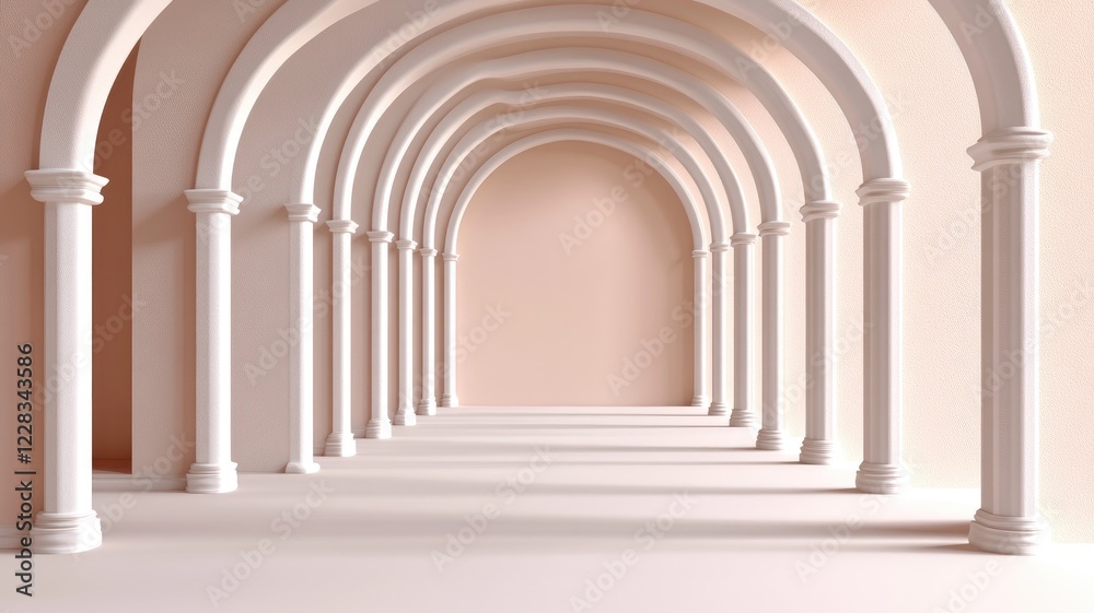 Fototapeta premium Elegant arches in parallel, creating serene, minimalist aesthetic