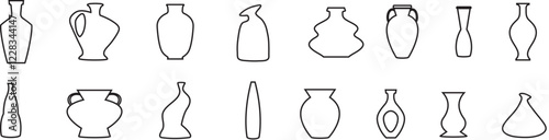 Vase icons set