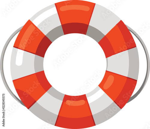 Life Buoy on a white background vector art illustration