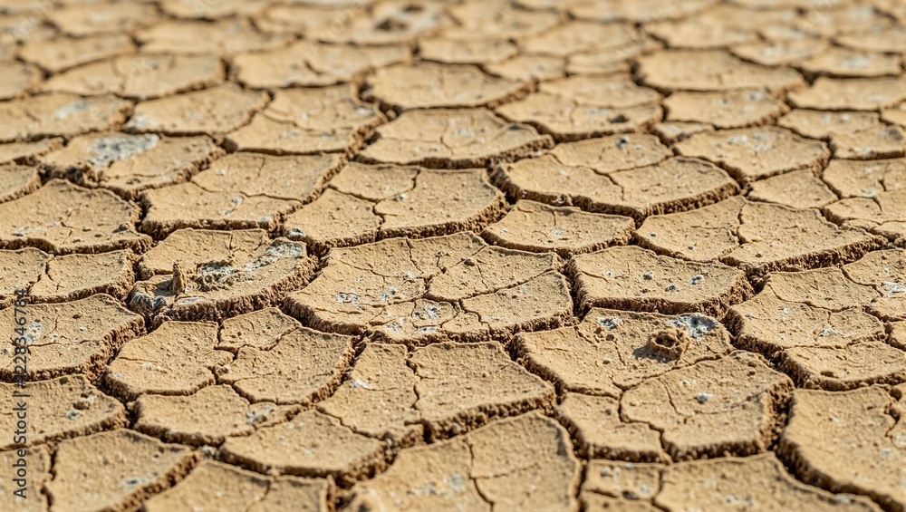 Fototapeta premium Abstract aerial view of intricate cracked earth patterns