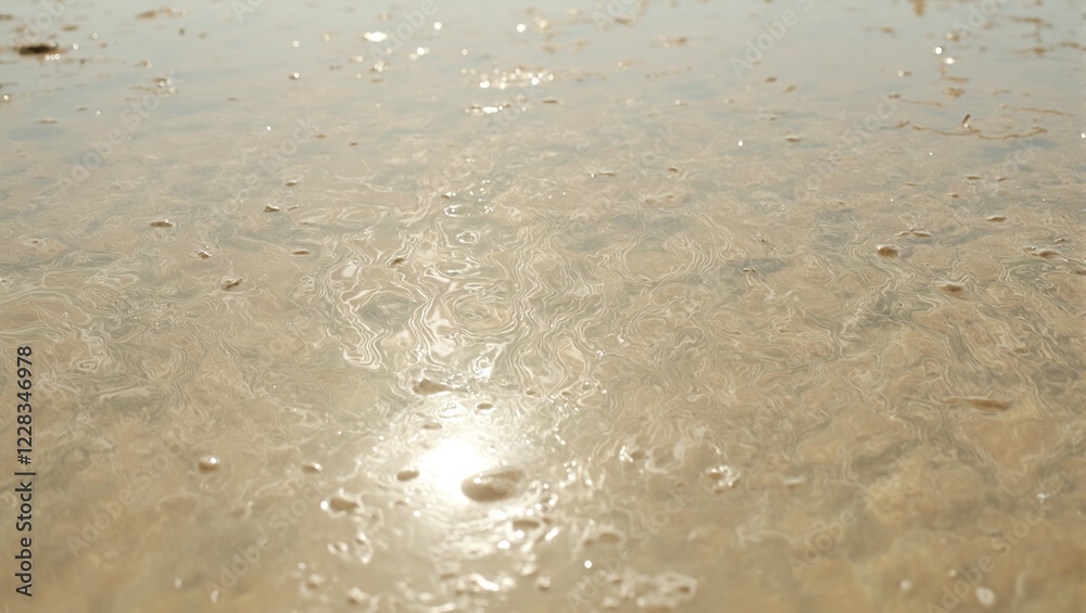 Sunlight patterns dancing underwater on sandy floor Sunlight patterns dancing underwater on sandy floor