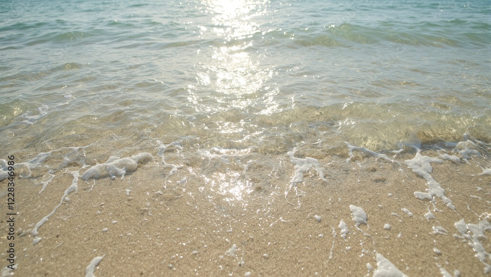 Sunlight patterns dancing underwater on sandy floor Sunlight patterns dancing underwater on sandy floor