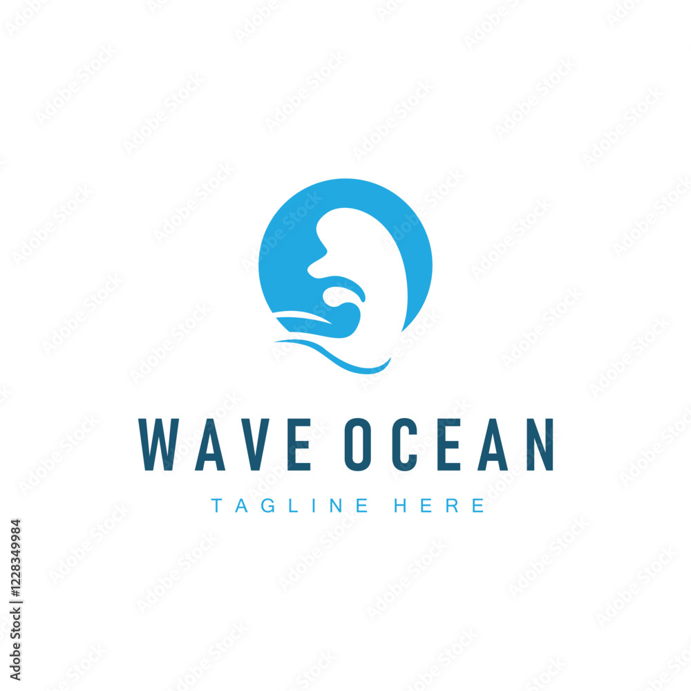 simple design of ocean wave logo with ocean blue color concept illustration symbol icon simple design of ocean wave logo with ocean blue color concept illustration symbol icon