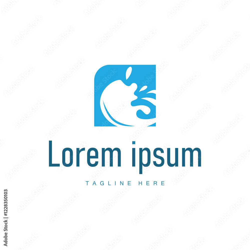 simple design of ocean wave logo with ocean blue color concept illustration symbol icon simple design of ocean wave logo with ocean blue color concept illustration symbol icon