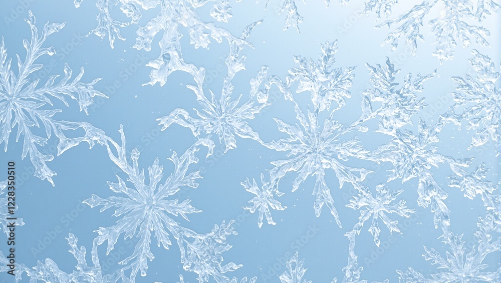 Frosted glass with intricate ice crystal patterns Frosted glass with intricate ice crystal patterns