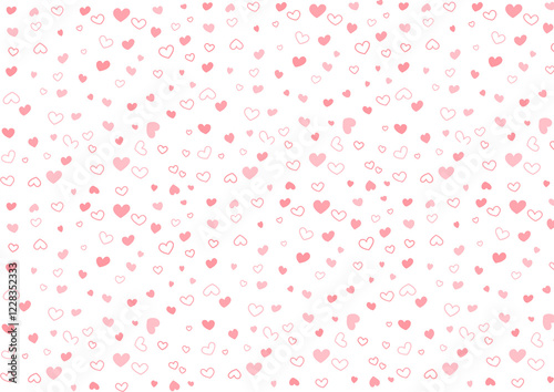 Small red hearts on white background seamless pattern for Valentine's Day