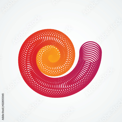 Twisted round shape. Snail house. Vector design