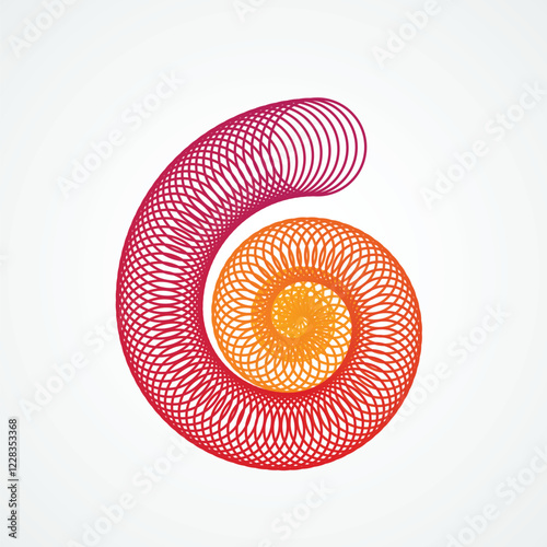 Abstract interlocking spiral pattern, similar to snail's shell. Vector design