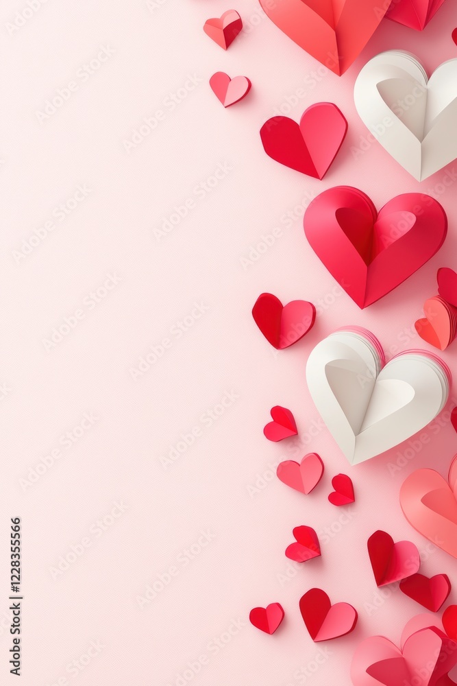 Valentine’s Day greeting card background template with heart shape Valentine’s Day greeting card background template with heart shape