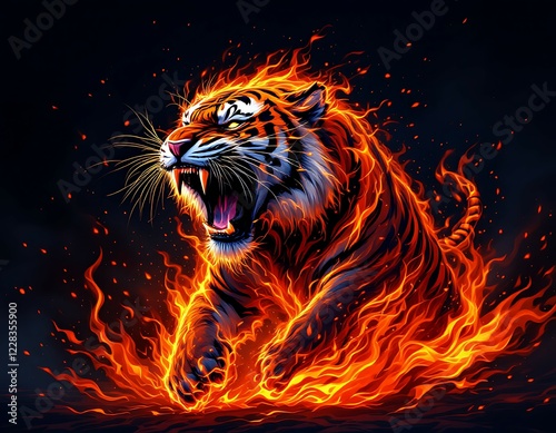 tiger in the night