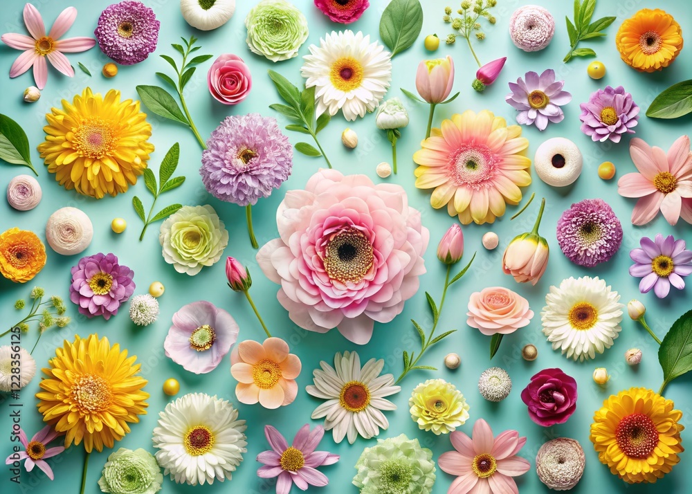 Spring Flower Pattern Background: White Space for Marketing & Branding Designs Spring Flower Pattern Background: White Space for Marketing & Branding Designs