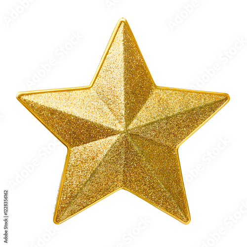 golden star isolated on transparent background. Png image assets for muslim events.Generative Ai