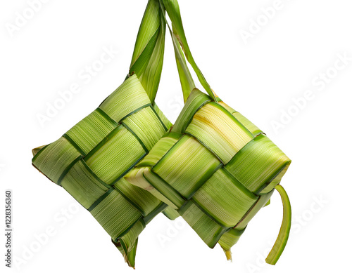 Ketupat or malay rice isolated on transparent background. Png generative Ai