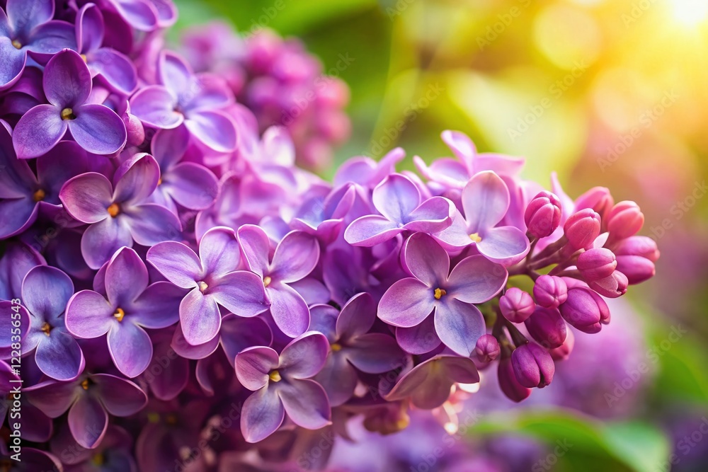 Spring Lilac Bloom Close-up: Delicate Purple Flowers in Vibrant Detail Spring Lilac Bloom Close-up: Delicate Purple Flowers in Vibrant Detail