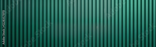 Metal corrugated iron sheet wall. Teal green color. Seamless pattern. Building siding. Architecture background. Modern design. Durable material. Industrial style. Construction element. Perfect for